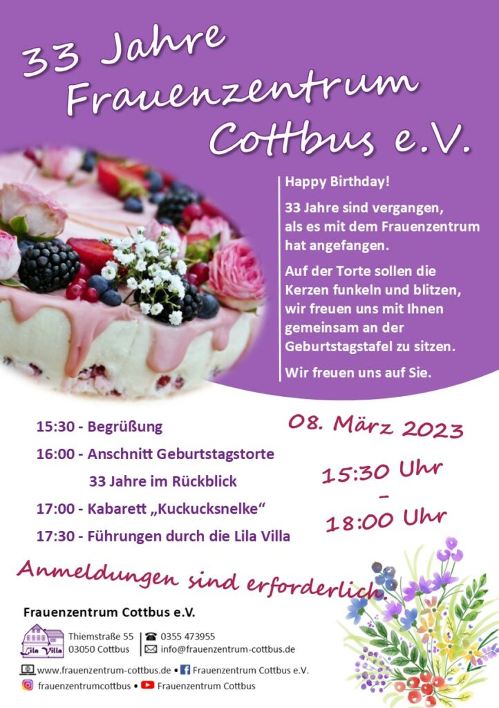 33 Jahre Frauenzentrum Cottbus