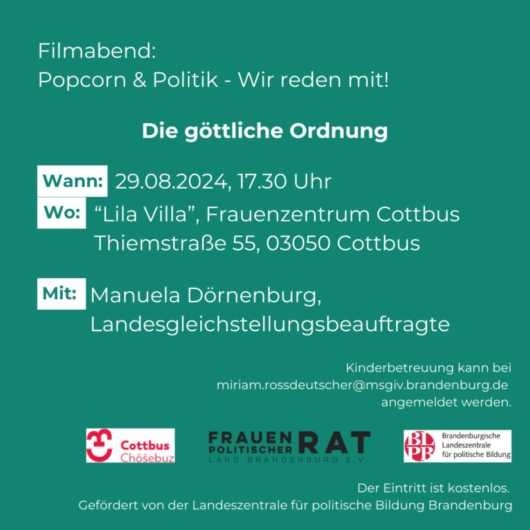 Filmabend: Popcorn & Politik – Wir reden mit!